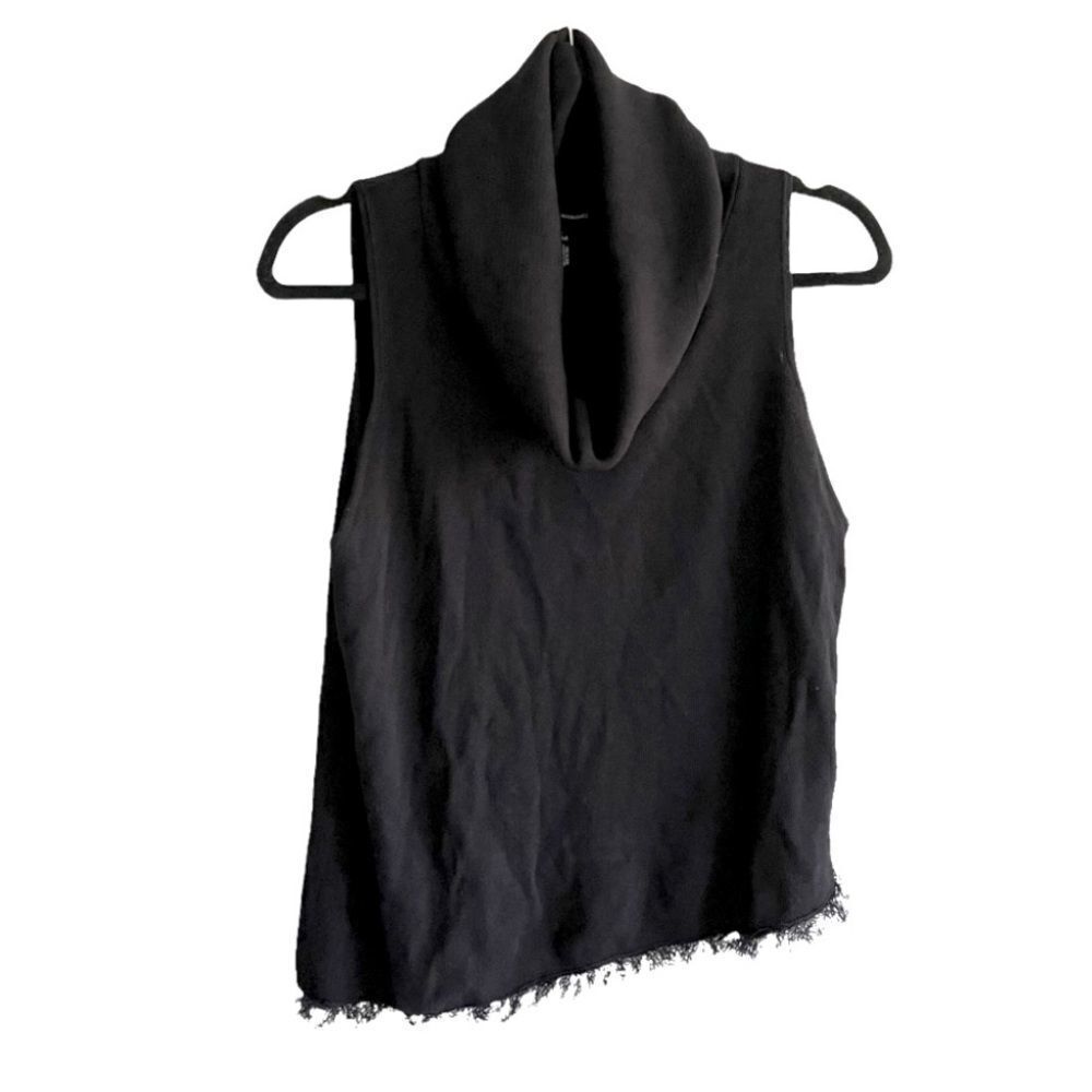 ROBERT RODRIGUEZ Sleeveless Cowl Neck Asymmetrical Knit Sweater Black M